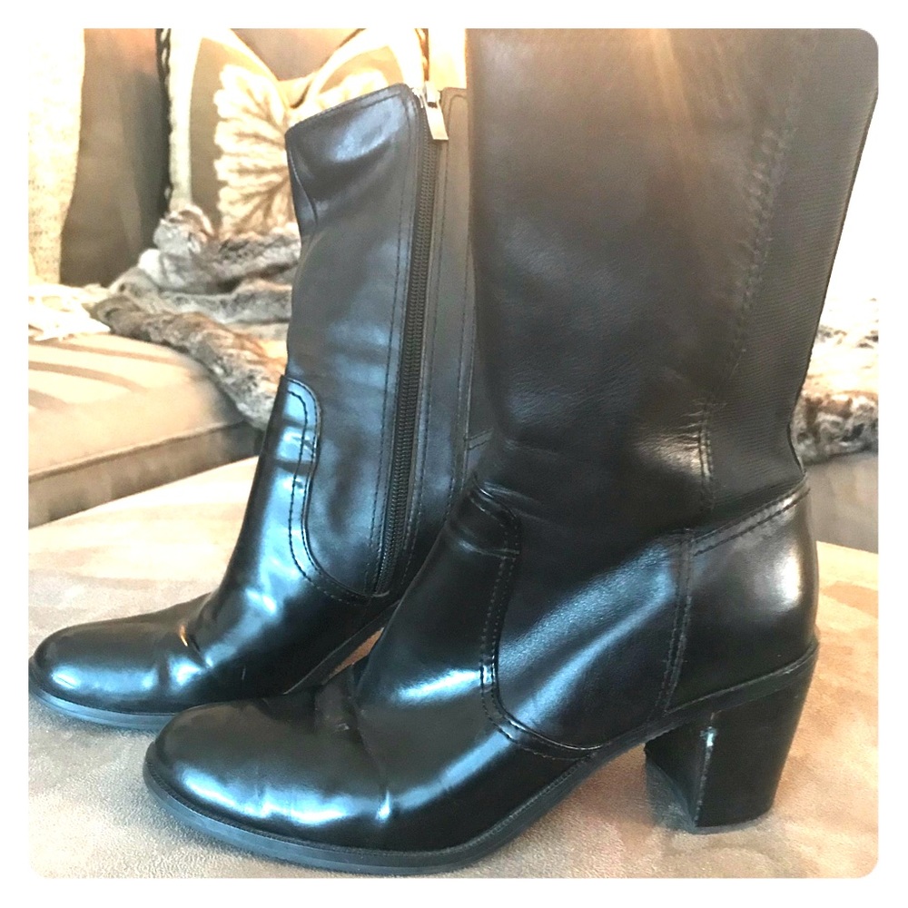 Ellen Tracey mid calf Blk bootie Size 8